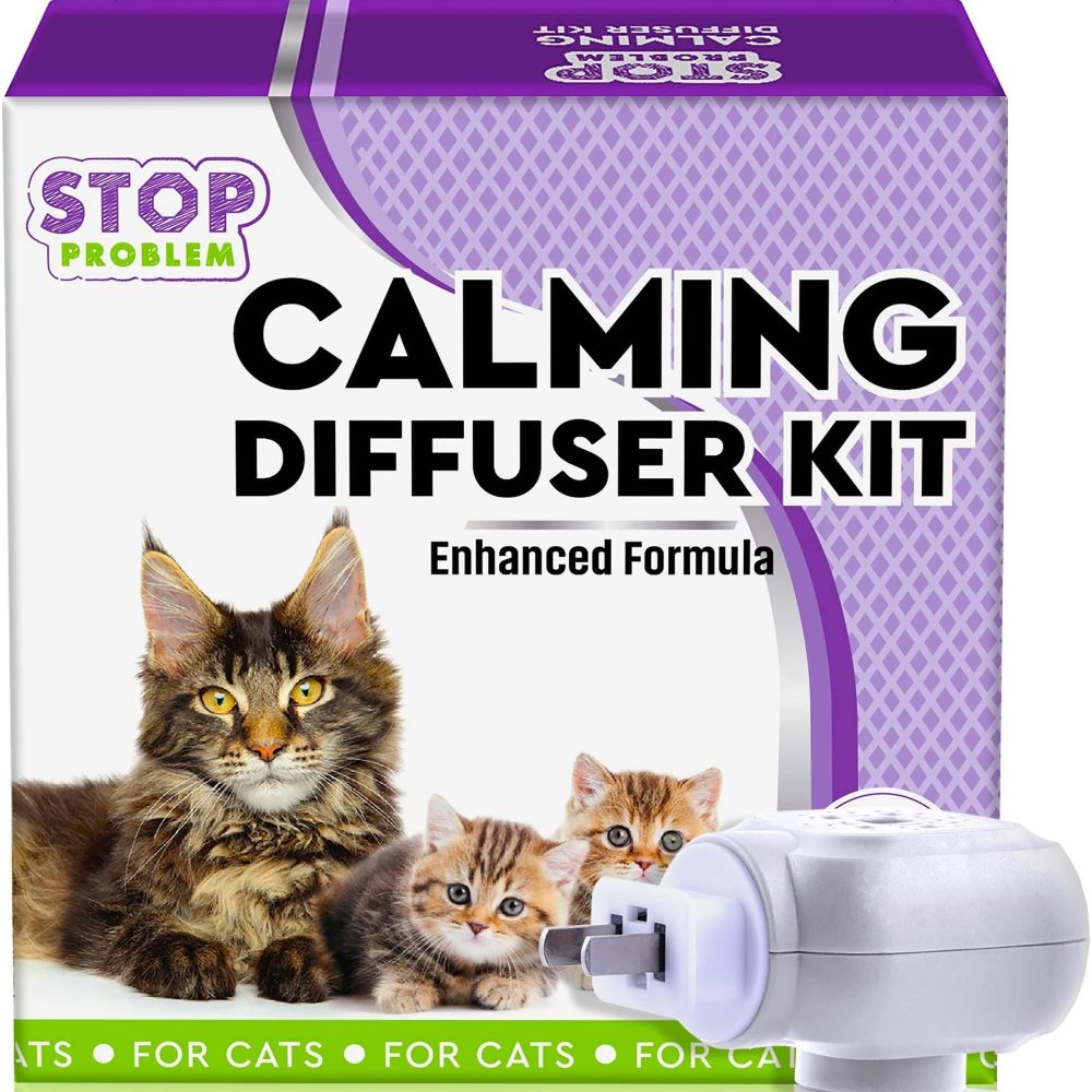 Cat Calming Diffuser & Pet Anti Anxiety Products   Feline Calm Pheromones Plug in & Cats Stress Relief Comfort Help with Aggression New Zone Pee Fighting with Dogs & Other Behavior